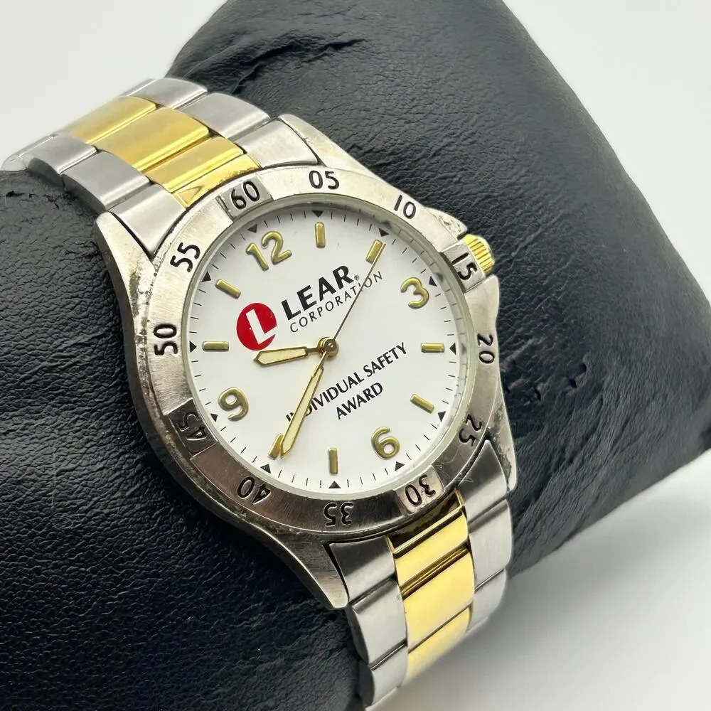 Lear Corporation Two-tone Diver/Sport Design Watch Working New Battery